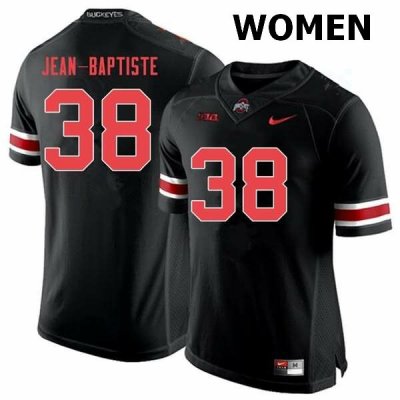 NCAA Ohio State Buckeyes Women's #38 Javontae Jean-Baptiste Black Out Nike Football College Jersey MFM4345PO